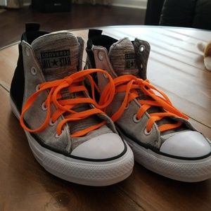 Black and Gray Converse High Tops